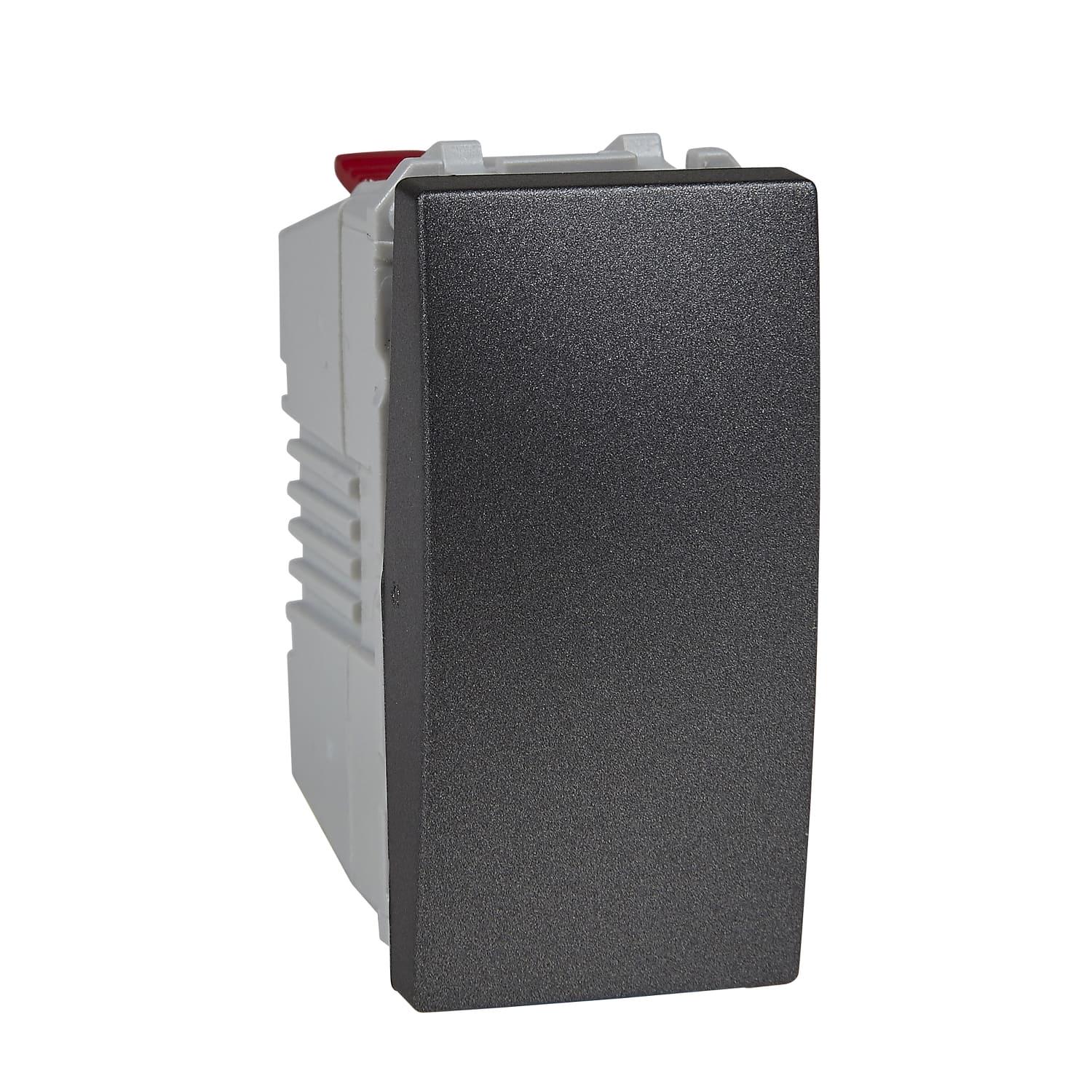 Переключатель проходной Schneider Electric Unica 1 модуль Черный (MGU3.103.12)