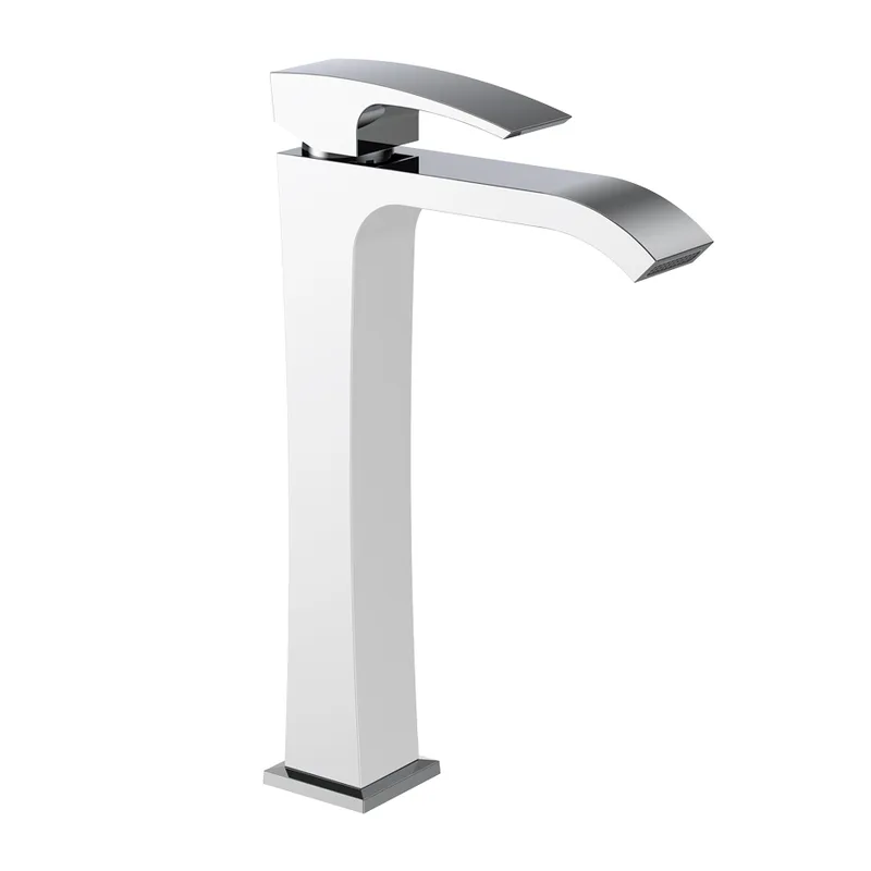 Смеситель для умывальника Koer KB-13007-04 высокий из латуни Белый (KR5153)