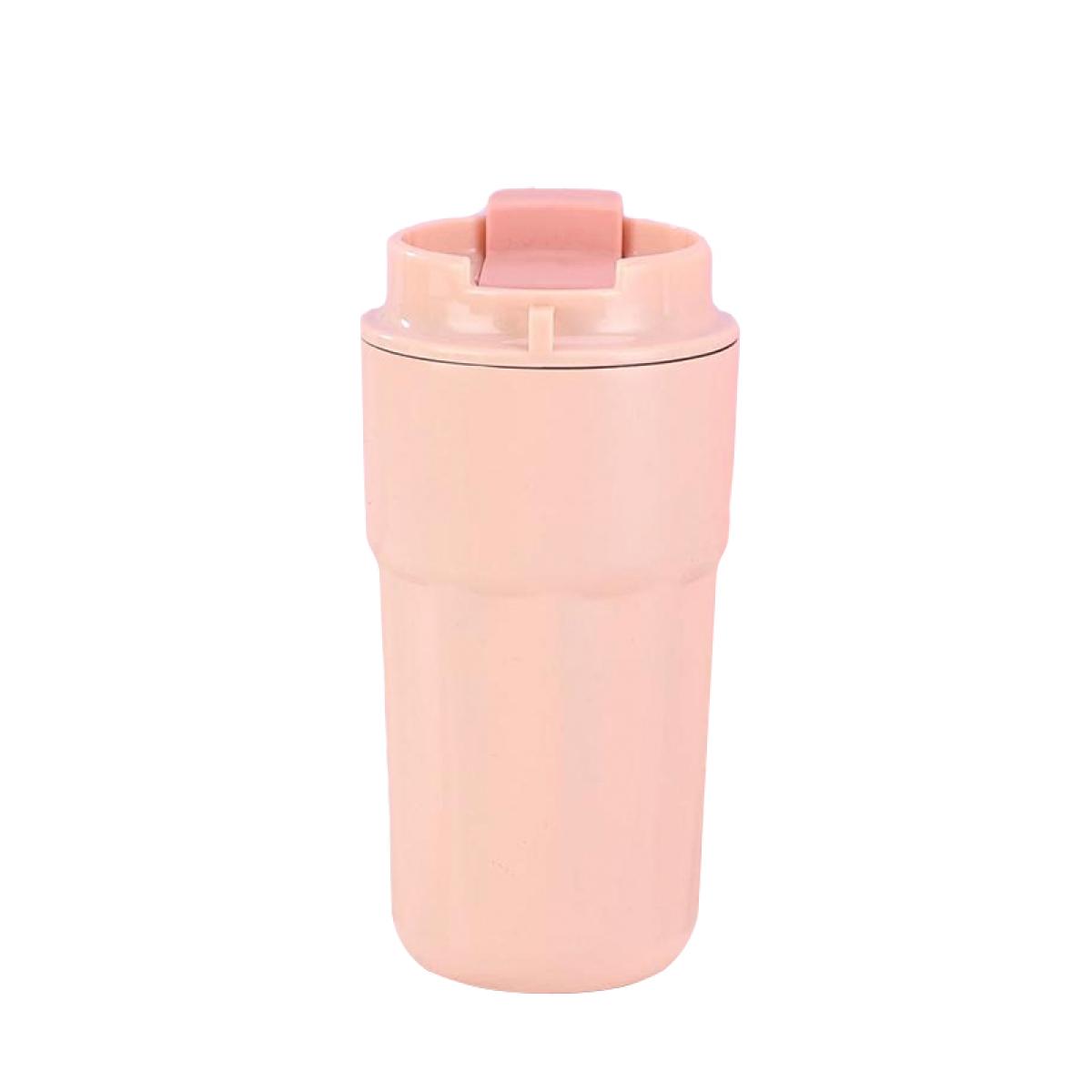 Термокружка с защелкой и колбой из нержавеющей стали 450 мл Розовый (HP153P)