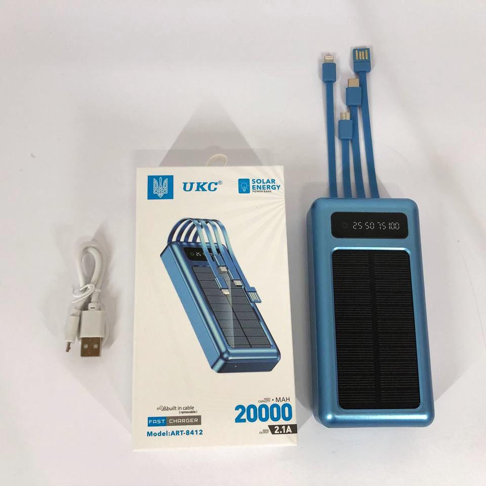Повербанк 20000 mAh на солнечной батарее Синий (ws93361-1) - фото 10