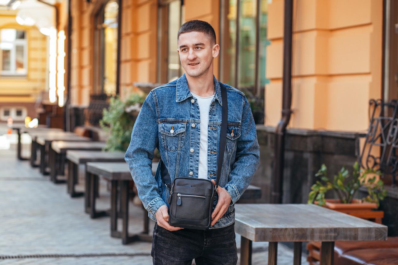 Мужская сумка барсетка 21х18 см Черный (П4К-bg-N5386)