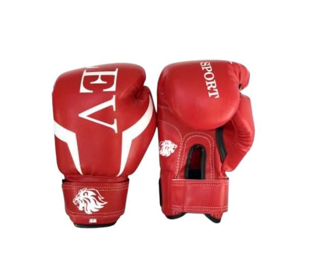 Боксерские перчатки Lev Sport кожзаменитель ширина манжеты 5 см р. 8 Красный (8585053829421)