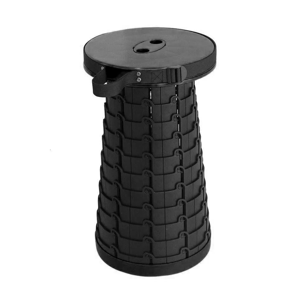 Розкладний телескопічний стільчик 45х25 см Чорний