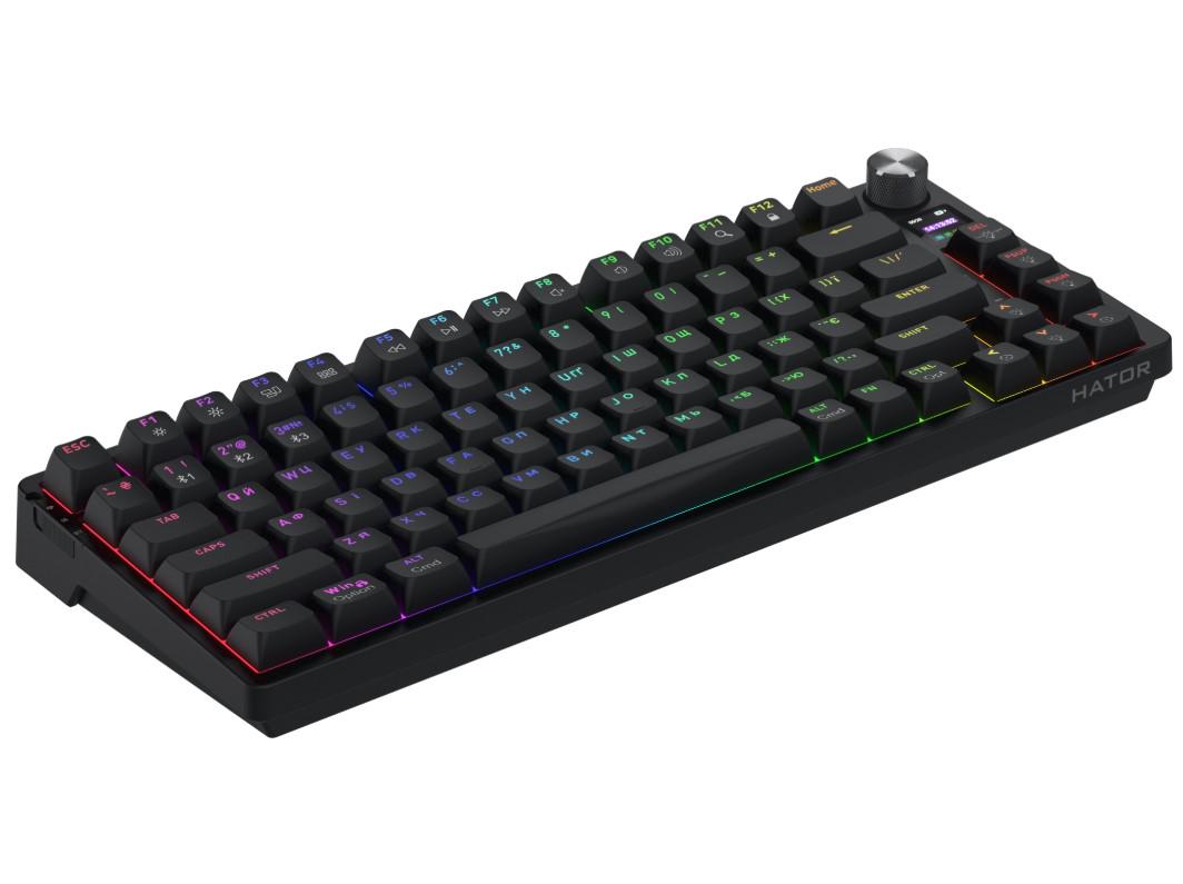 Клавіатура механічна ігрова бездротова HATOR HTK450UA RGB Icefall PRO Wireless Display Black - фото 5