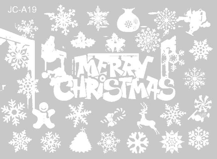 Наклейки снежинки на окна 50х70 см Белый (JC-A19)