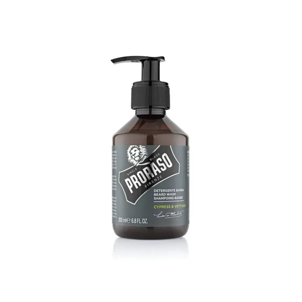 Шампунь для бороди Proraso Beard Shampoo Cypress & Vetyver з ароматом кипариса та ветиверу низькопінний 200 мл