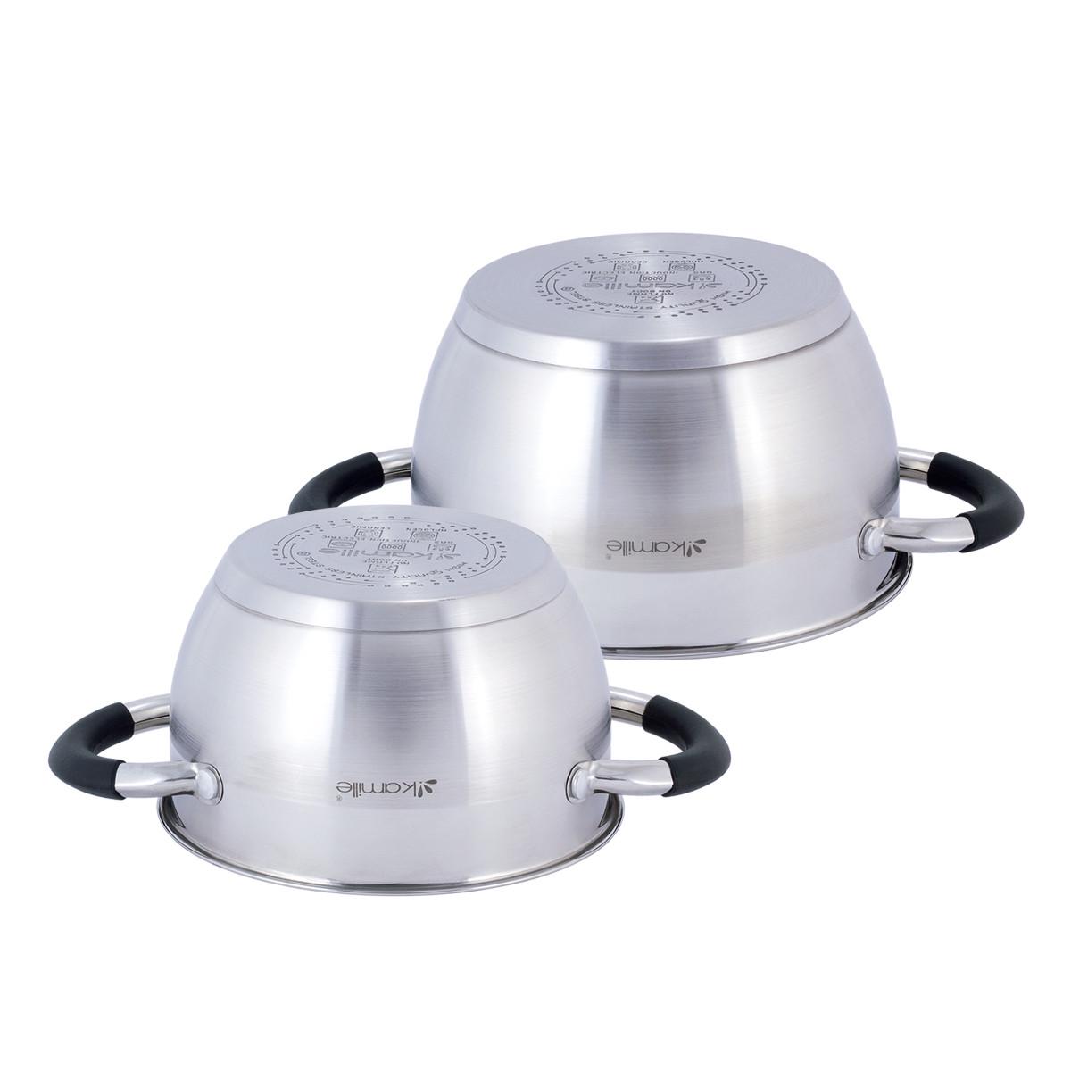 Набір каструль із кришками Kamille КМ-5753 із нержавіючої сталі з 4-х предметів Сталевий (150-84-5753) - фото 7