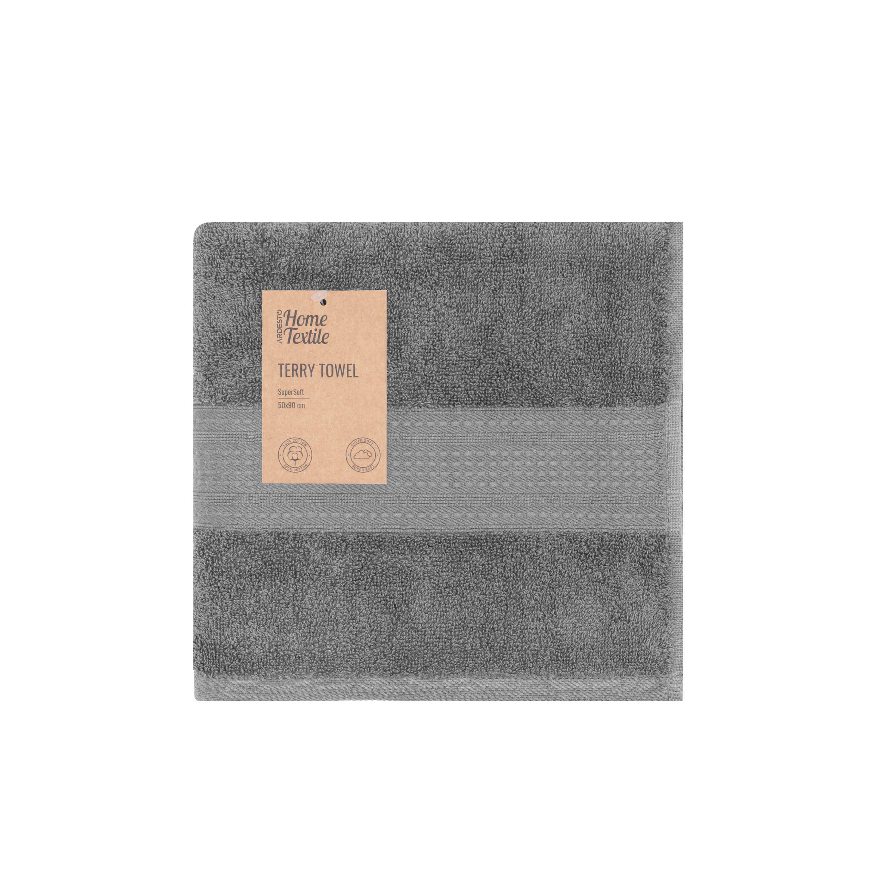 Полотенце махровое Ardesto SuperSoft 50х90 см Серый (ART2250SLP)