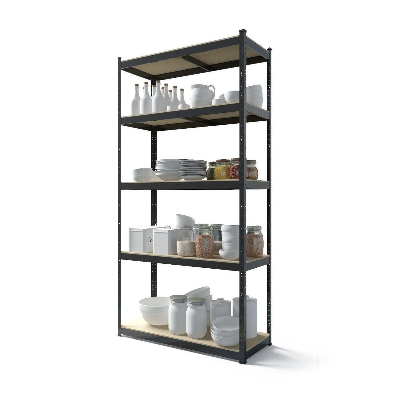 Стелаж Меткас SL Бюджет КМ 150 кг/полицю 5 полиць МДФ металевий 1800x1000x300 мм (2794003156) - фото 5 Стелаж Меткас SL Бюджет КМ 150 кг/полицю 5 полиць МДФ металевий 1800x1000x300 мм (2794003156) - фото 5