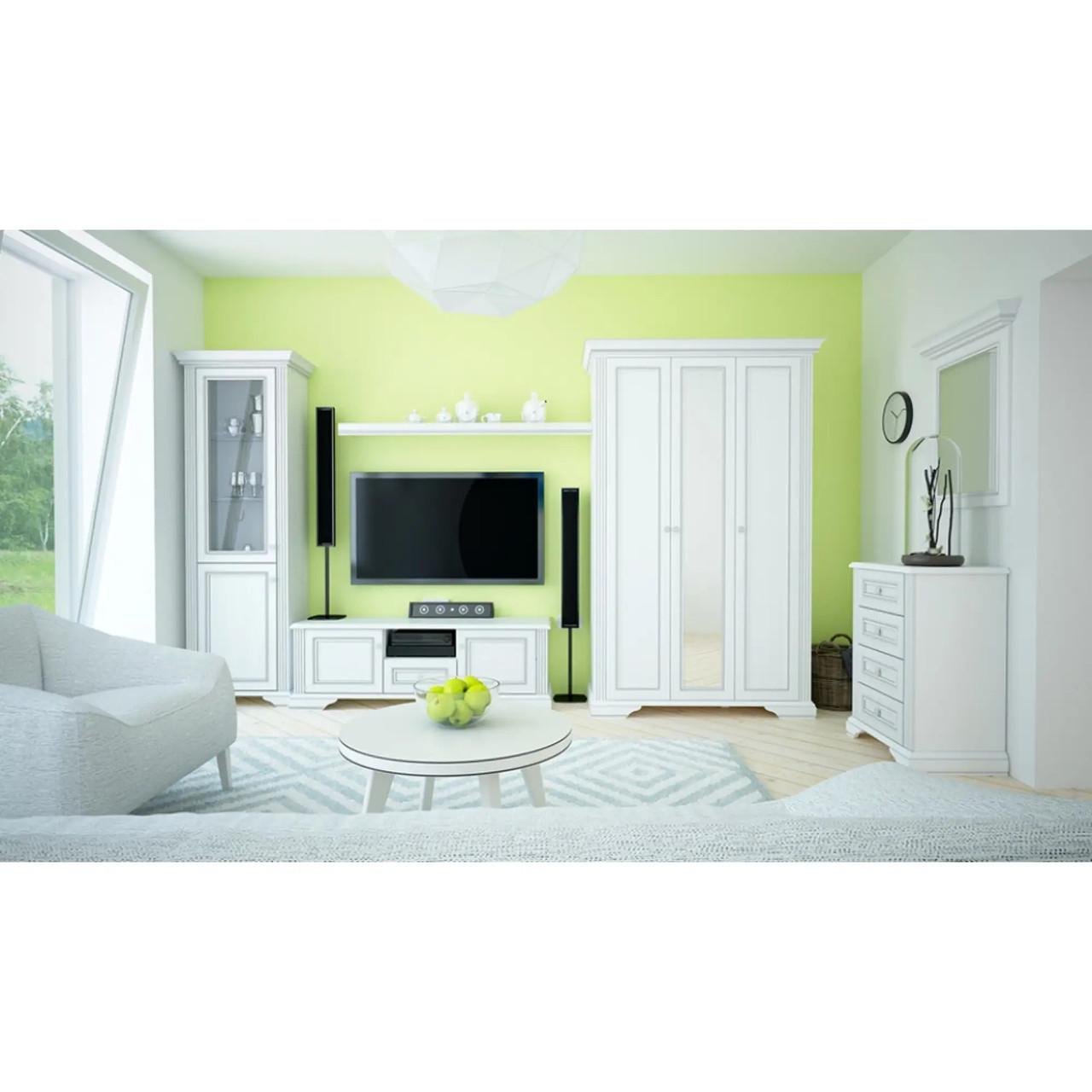 Шкаф с зеркалом Гербор Уайт 3D(2S) Ясень снежный/Сосная серебряная (GRB-1413) - фото 5