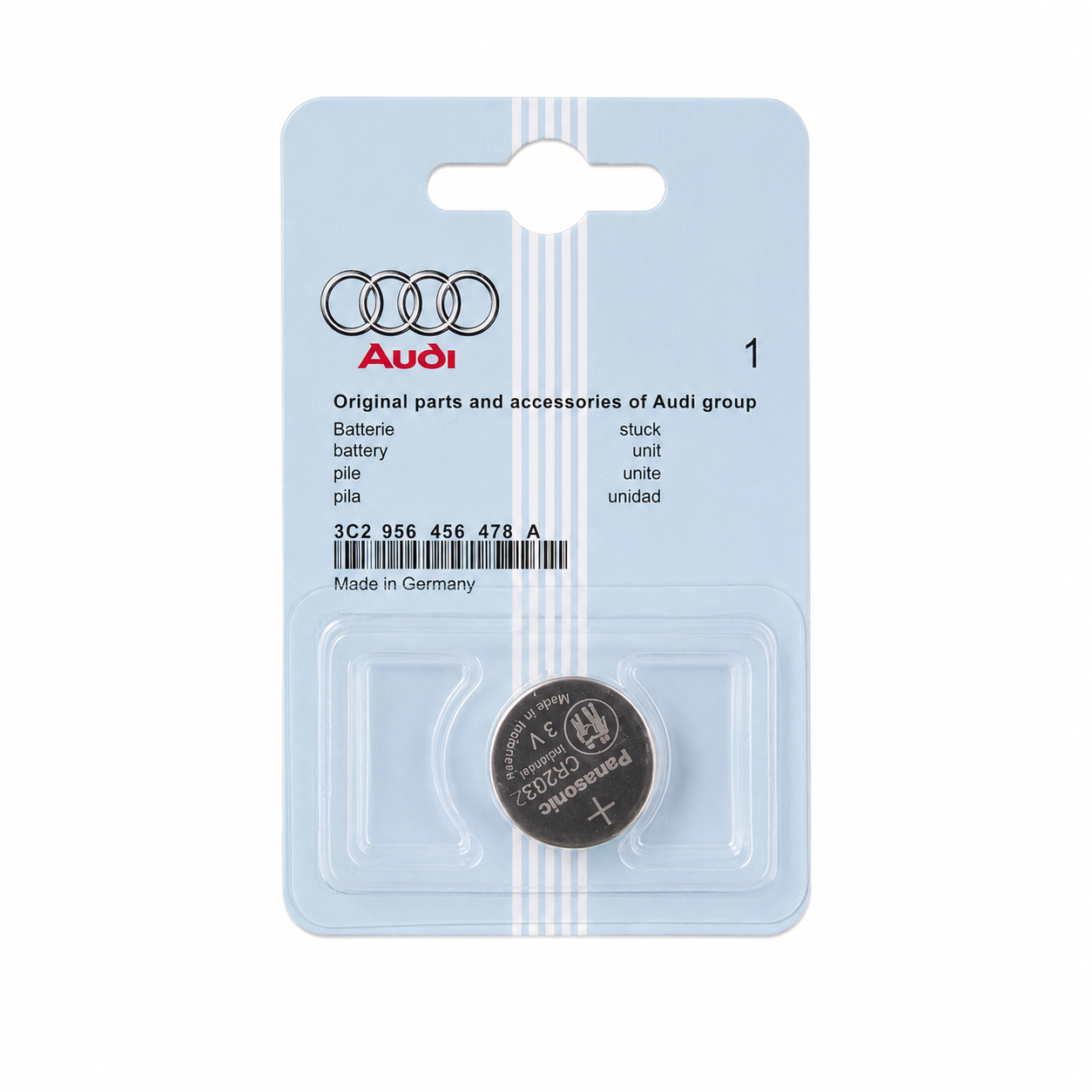 Батарейка CR2032 3V для автомобильного ключа Audi литиевая таблетка