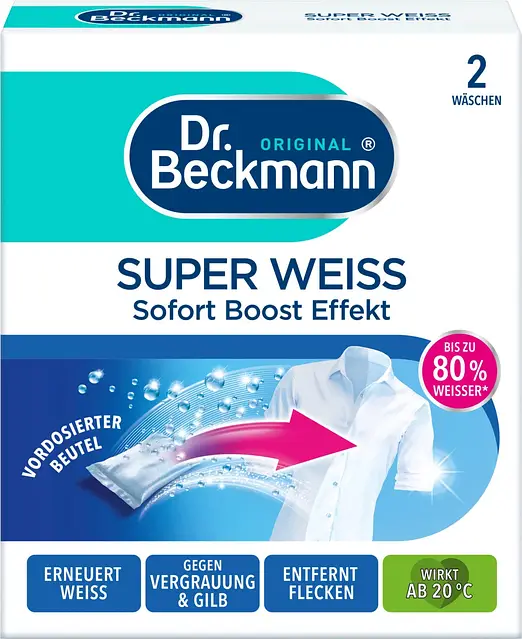 Відбілювач для речей Dr.Beckmann Super Weiss 2х40 г (13340286)