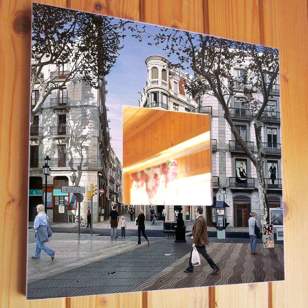 Зеркало декоративное Фотореализм Барселона Каталония 260х260 мм (M00411)