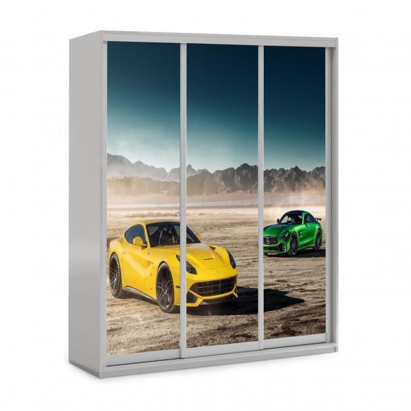 Шкаф-купе трехдверный Viorina-Deko 180х60х240 см серый/фотопечать 73 (ЛДСП) Шкаф-купе трехдверный Viorina-Deko 180х60х240 см серый/фотопечать 73 (ЛДСП)