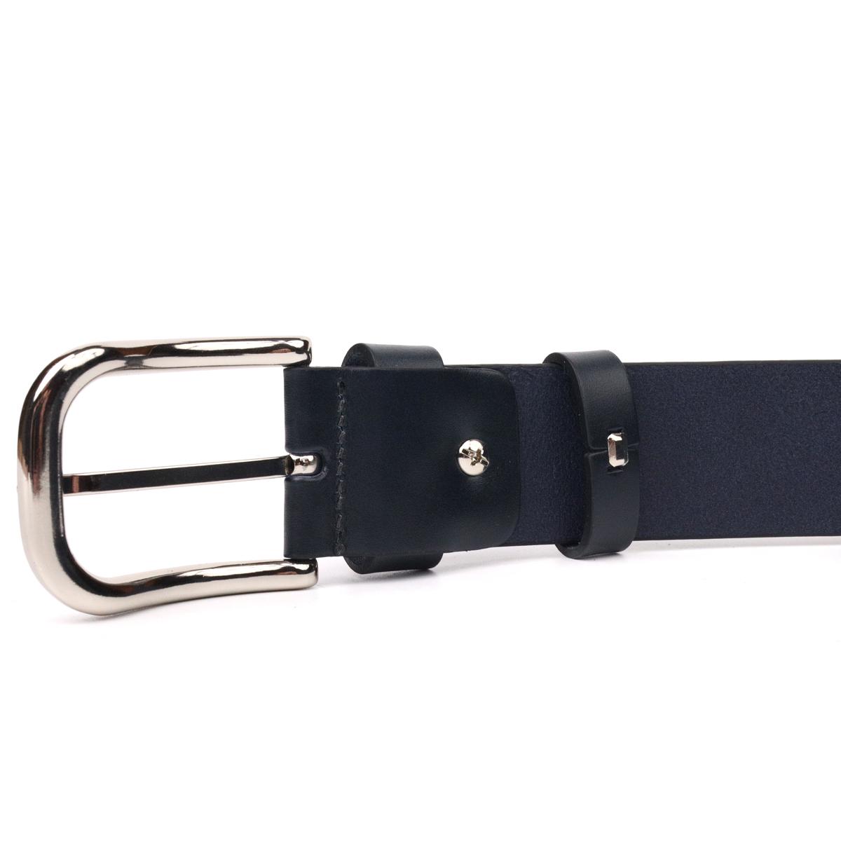 Ремень мужской кожаный Grande Pelle Leather Belt 21468 Синий - фото 2