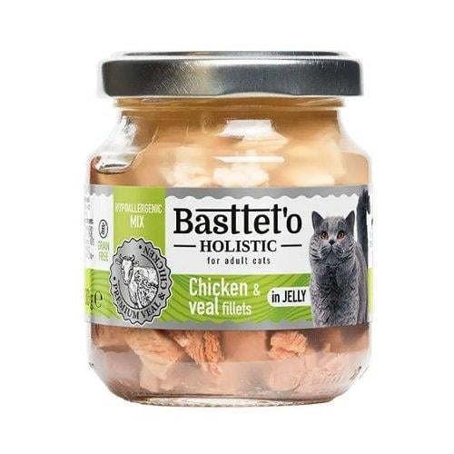 Консерва для кошек BASTTET`O Holistic микс Курица из телятина в желе стекло 130 г (37206427) Консерва для кошек BASTTET`O Holistic микс Курица из телятина в желе стекло 130 г (37206427)