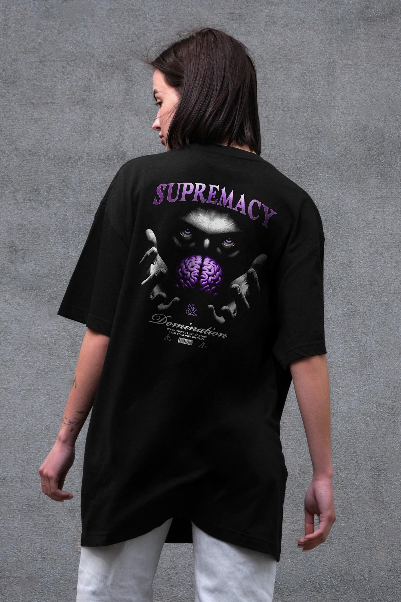 Футболка женская Without с принтом Supermacy оверсайз L/XL Black (L8049515)