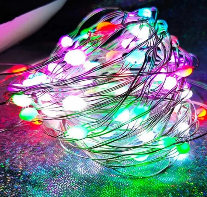 Гірлянда Роса нитка PRC з пультом на USB 100 LED 5050 RGB/Bluetooth 10 м (2348999879) - фото 5 Гірлянда Роса нитка PRC з пультом на USB 100 LED 5050 RGB/Bluetooth 10 м (2348999879) - фото 5