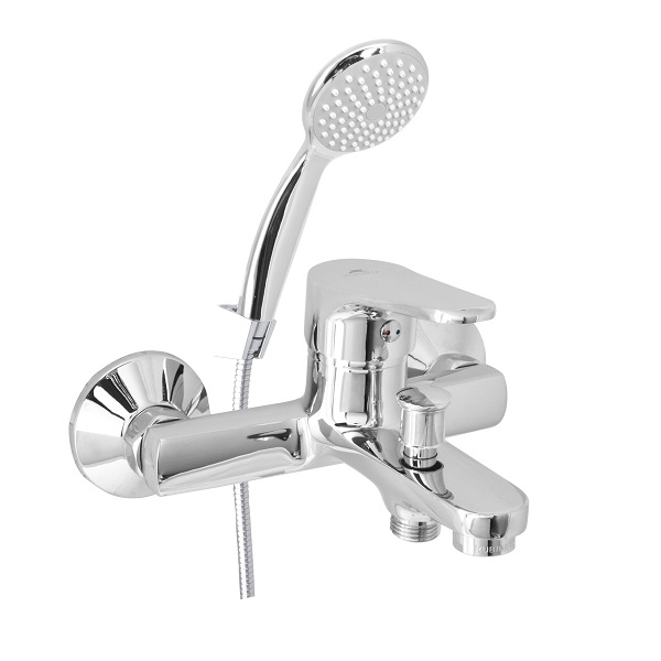 Смеситель для ванны Rubineta Luka 10 K однорычажный с ручной лейкой Хром (LU10K08)