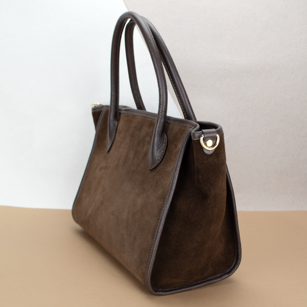 Сумка жіноча замшева Virginia Conti 03756 з 2 ручками Шоколадний (2417511531) - фото 3