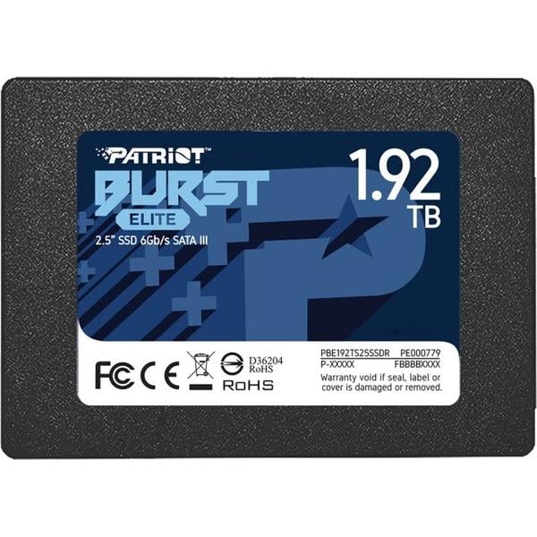 Накопитель SSD Patriot Burst Elite 2,5" 1920 Гб SATA III 3D NAND TLC Black (PBE192TS25SSDR)