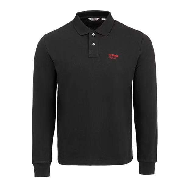 Поло мужское Lee Cooper с длинным рукавом XL Черный (LS0003M045)
