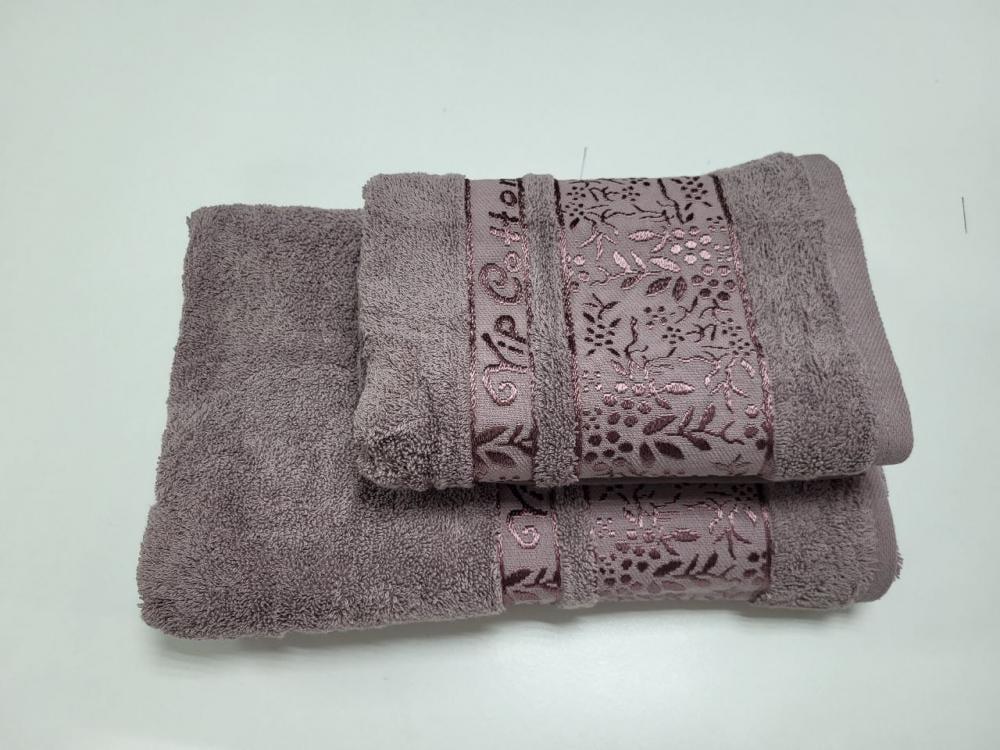 Набір махрових рушників для ванної VIP COTTON ROWAN 70x140/50x90 см 2 шт. Шоколадний (13013) - фото 1 Набір махрових рушників для ванної VIP COTTON ROWAN 70x140/50x90 см 2 шт. Шоколадний (13013) - фото 1