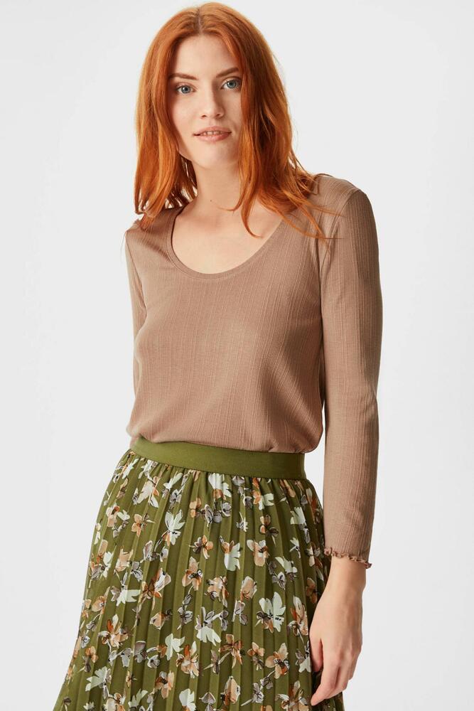 Футболка C & A 77534/2117567x70 рукав 3/4 женская S Коричневый (185794)