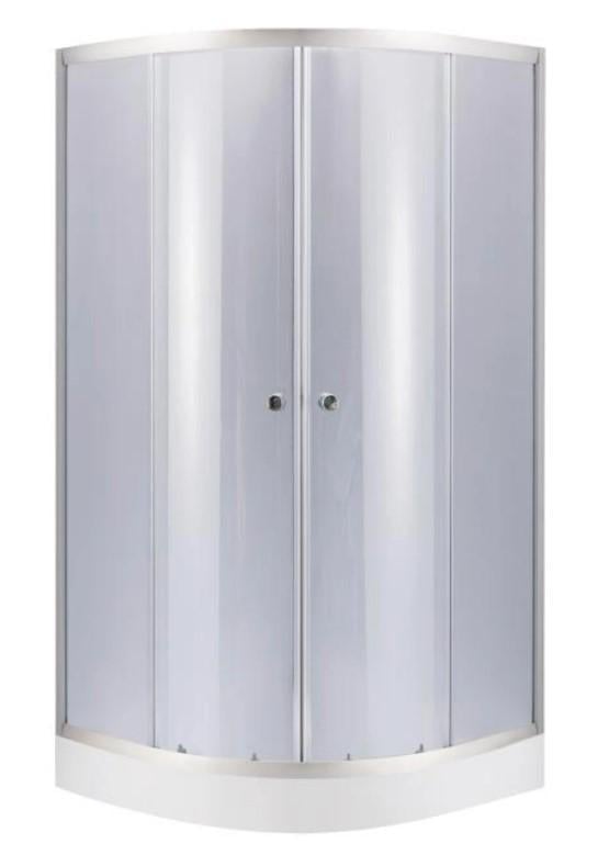 Душевая кабина полукруглая Lidz Latwa SC80x80.SAT.LOW.GR стекло тонированное 4 мм с душевым поддоном Kapielka ST 80x80x15 см (64606)