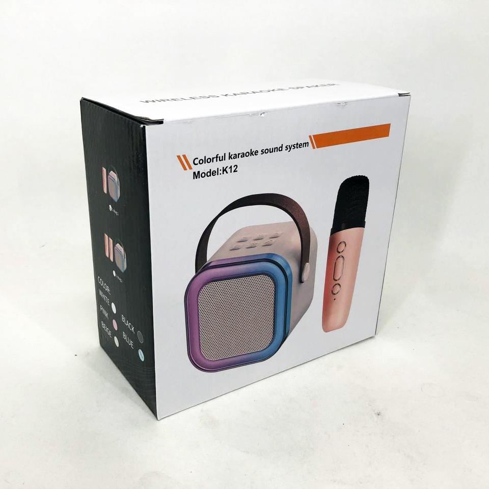 Портативна колонка з караоке мікрофоном та RGB підсвічуванням K12 10W Bluetooth Блакитний - фото 11 Портативна колонка з караоке мікрофоном та RGB підсвічуванням K12 10W Bluetooth Блакитний - фото 11