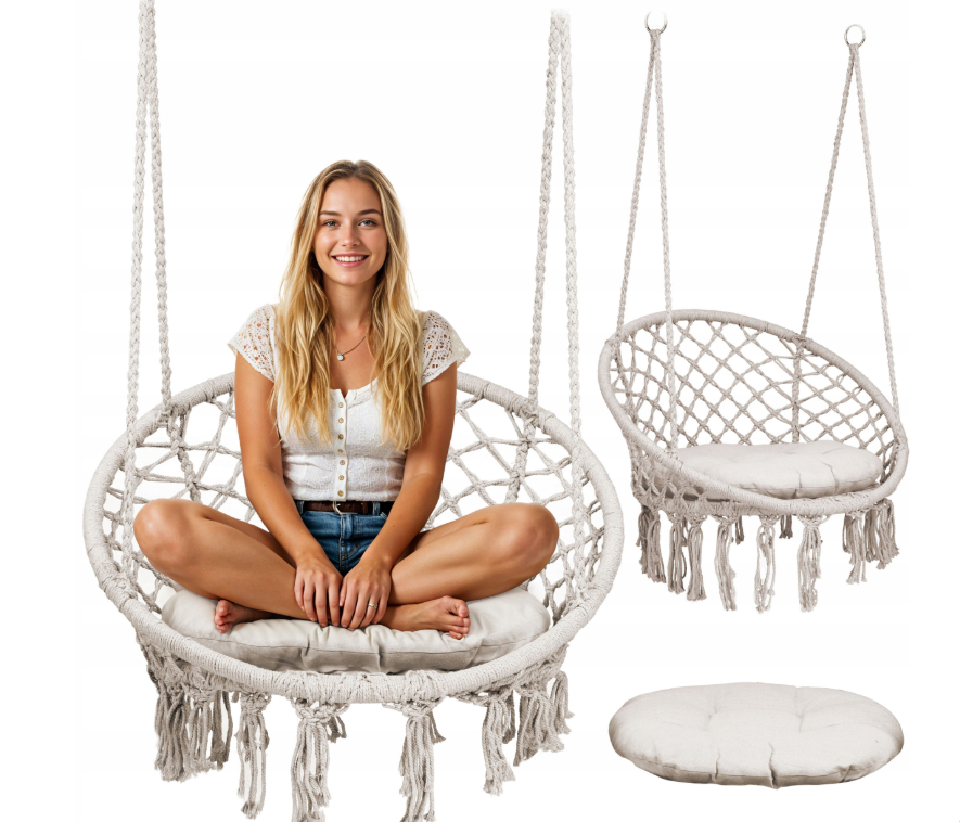 Підвісне крісло з подушкою BOHO Sofotel Бежевий (100866) - фото 5 Підвісне крісло з подушкою BOHO Sofotel Бежевий (100866) - фото 5