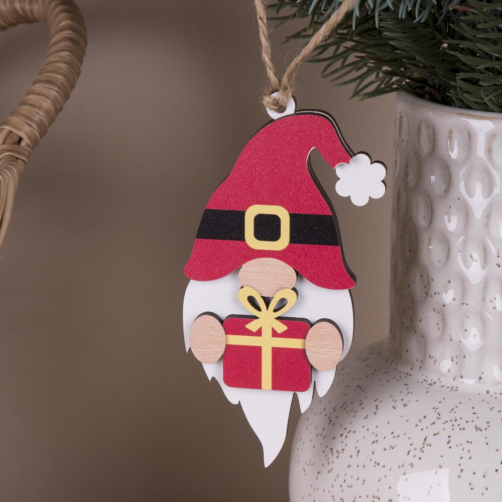 Подвеска новогодняя Гном с подарочком (5438-14)