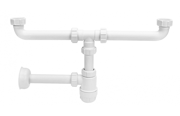 Сифон для умывальника Mcalpine без слива двойной 1,1/4х32 (HC2+PIPE) - фото 1