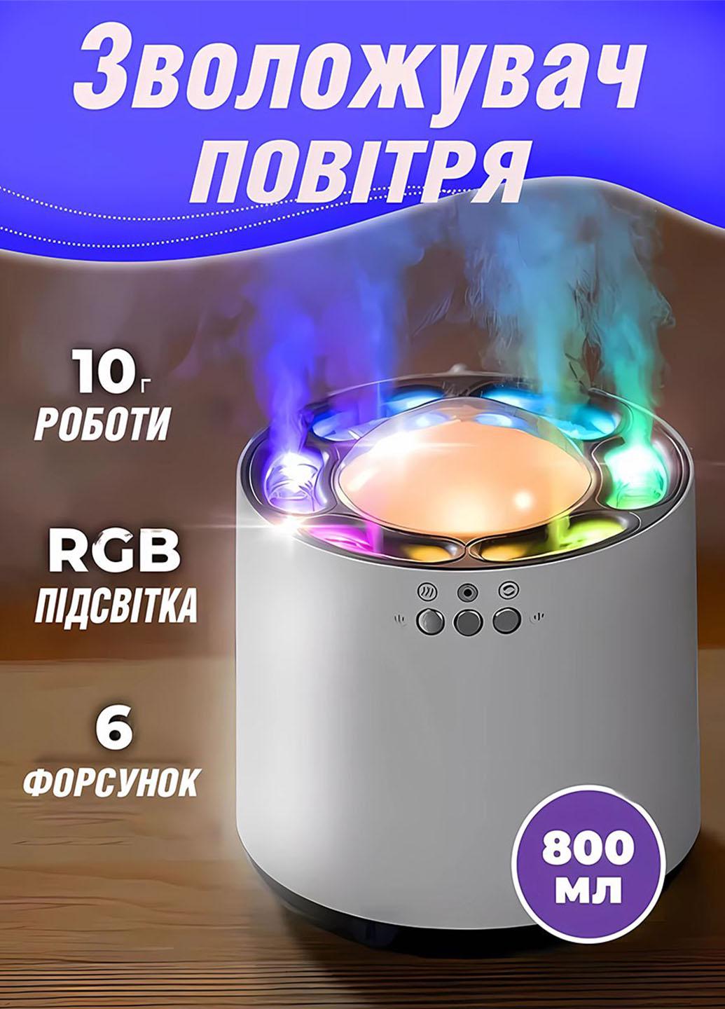 Зволожувач повітря ультразвуковий з RGB-підсвічуванням Pickup Dynamic Humidifier з синхронізацією та музикою 800 мл Білий (6262L) - фото 2