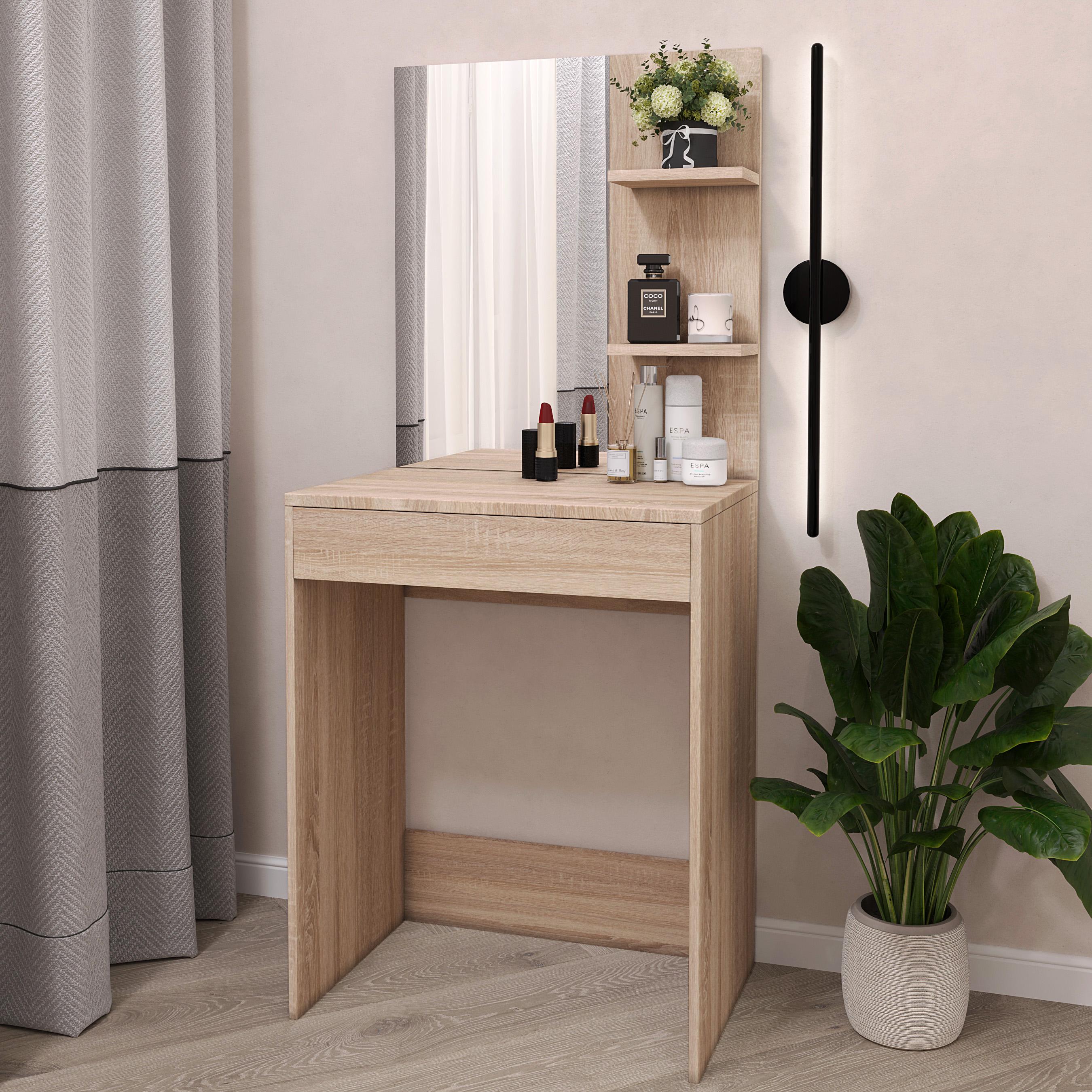 Туалетний столик 600х400 мм із дзеркалом 652х396 мм Дуб сонома (PS-14s)