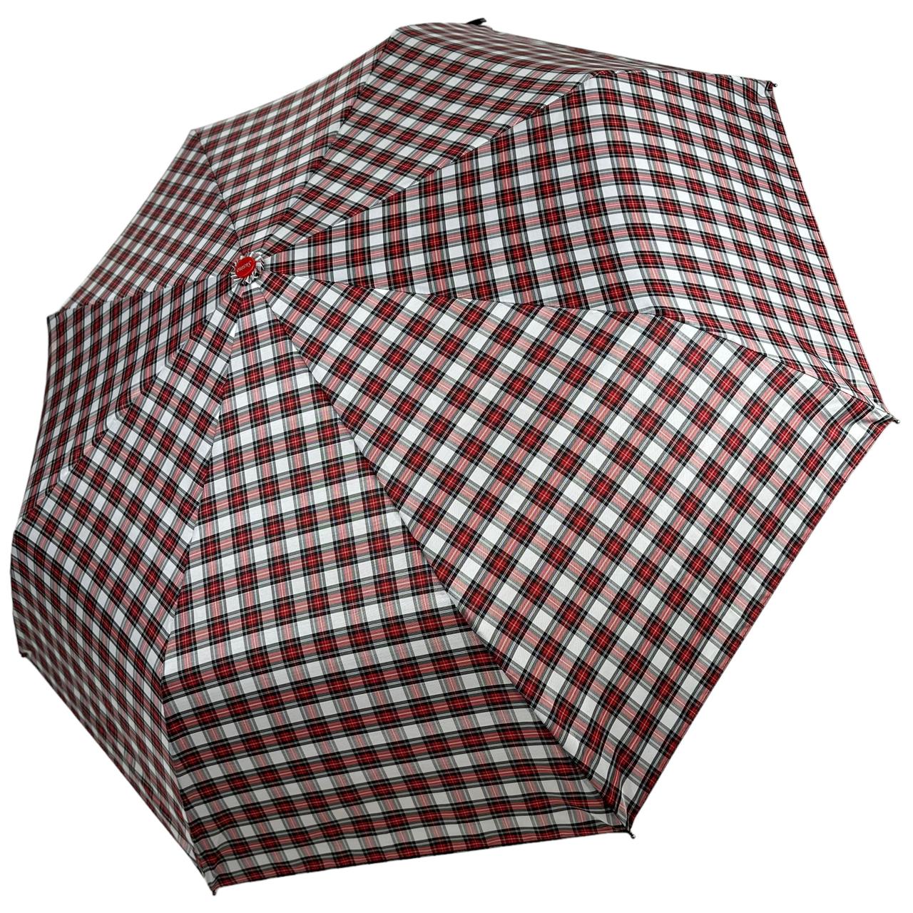 Зонт полуавтомат Susino в клеточку 8 карбоновых спиц Красный (Sys 02076-7)