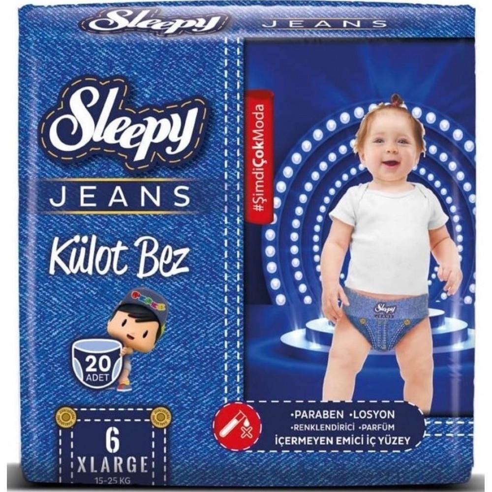 Підгузки-трусики дитячі Sleepy Jeans XLarge 6 15-25 кг 20 шт. (000005903)