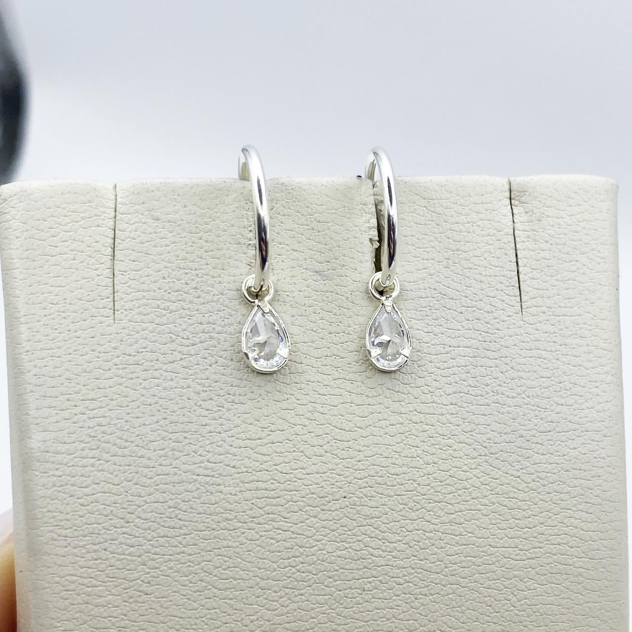 Сережки-кільця срібні з кубічним цирконієм 0,63 г (2025367692)