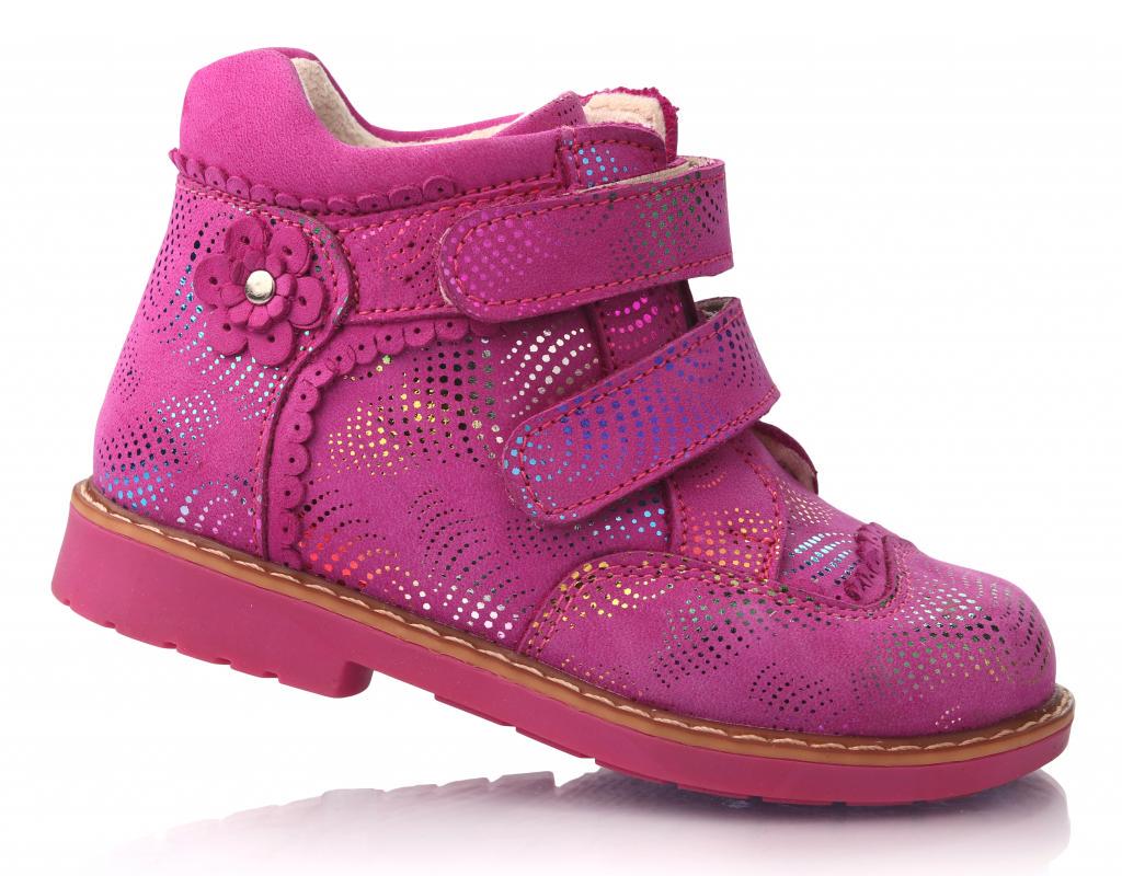 Осенние ботинки Topitop для девочек 1707 нубук р. 18 Малиновый