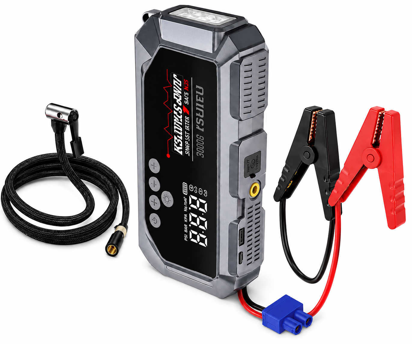 Пуско-зарядний пристрій автомобільний з компресором 150 PSI 12 В Power Bank LED
