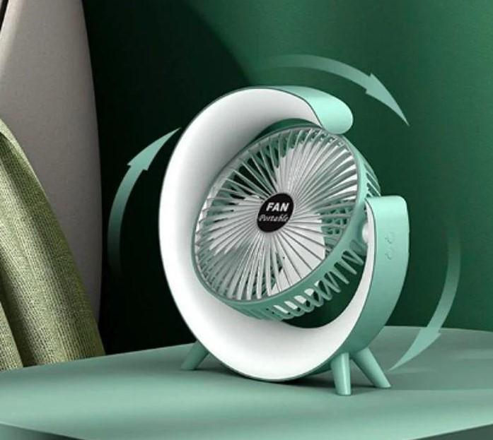 Вентилятор настольный аккумуляторный с цветной подсветкой USB 180° бесшумный (EE01828) - фото 3 Вентилятор настольный аккумуляторный с цветной подсветкой USB 180° бесшумный (EE01828) - фото 3