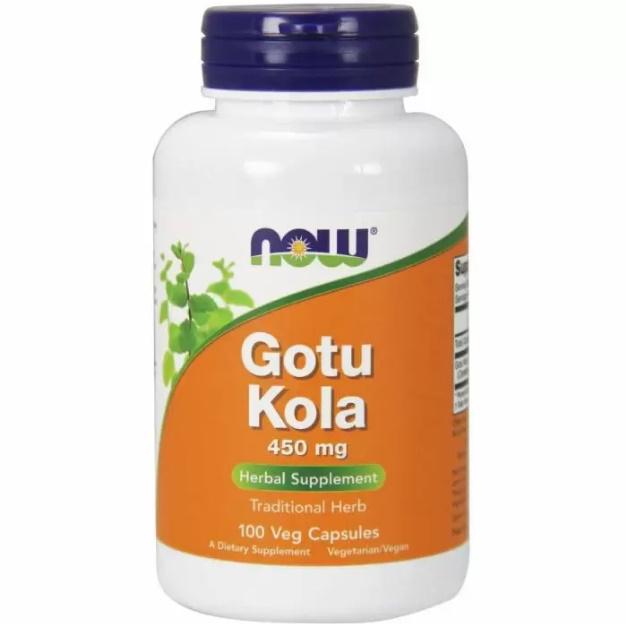 Комплекс для профілактики тиску та кровообігу NOW Foods GOTU KOLA 450 mg 100 Veg Caps