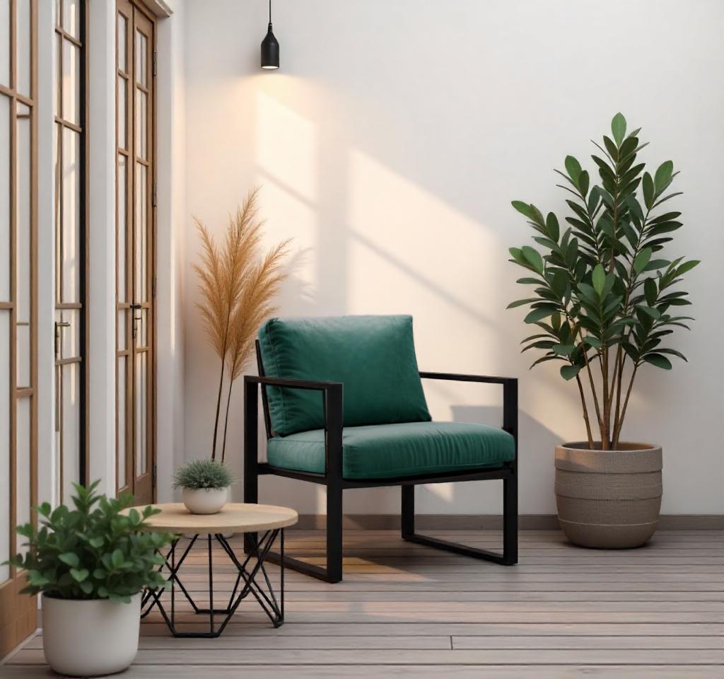 Кресло металлическое Tobi Sho Лофт Стейт/DV1 с подлокотниками и мягкими подушками 750х700х700 мм велюр Морская волна/13