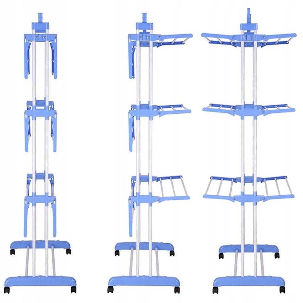 Сушилка-органайзер для белья Bonro B07 многоярусная раскладная на колесиках до 30 кг Синий (132-76-42400231) - фото 6 Сушилка-органайзер для белья Bonro B07 многоярусная раскладная на колесиках до 30 кг Синий (132-76-42400231) - фото 6