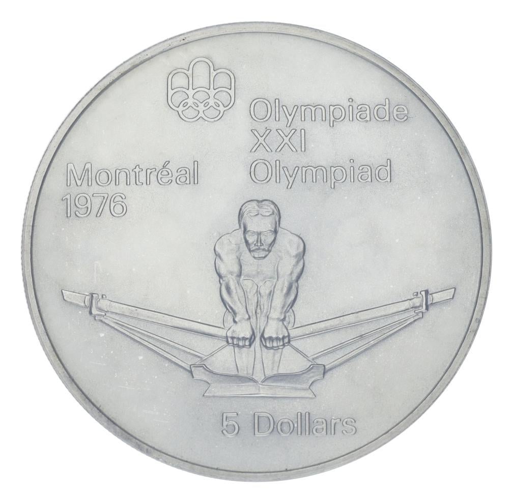 Коллекционная монета Канада 5 долларов 1974 серебро UNC XXI летние Олимпийские игры 1976 года в Монреале-Гребе (М22569)