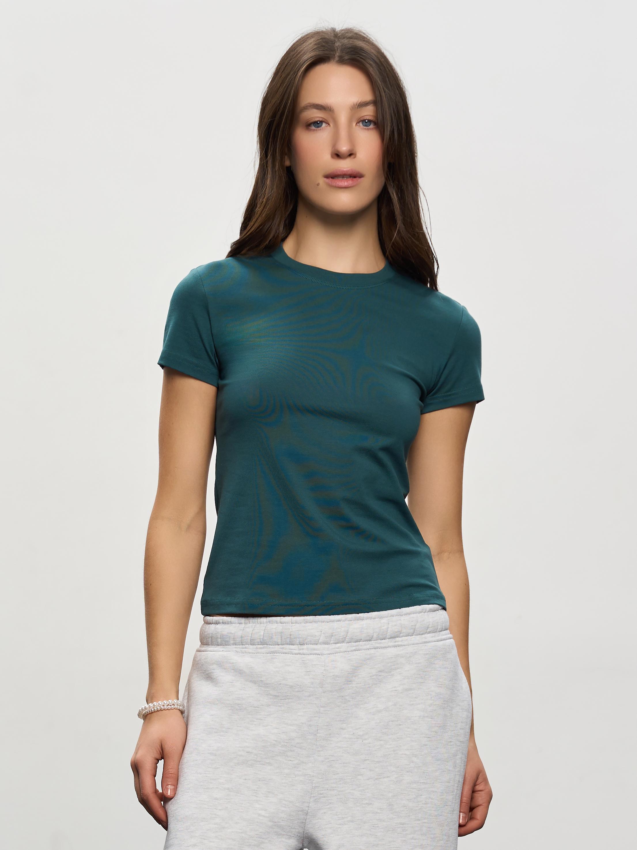 Футболка женская укороченная ROZA 240239 XL Темное море (4824005745263)