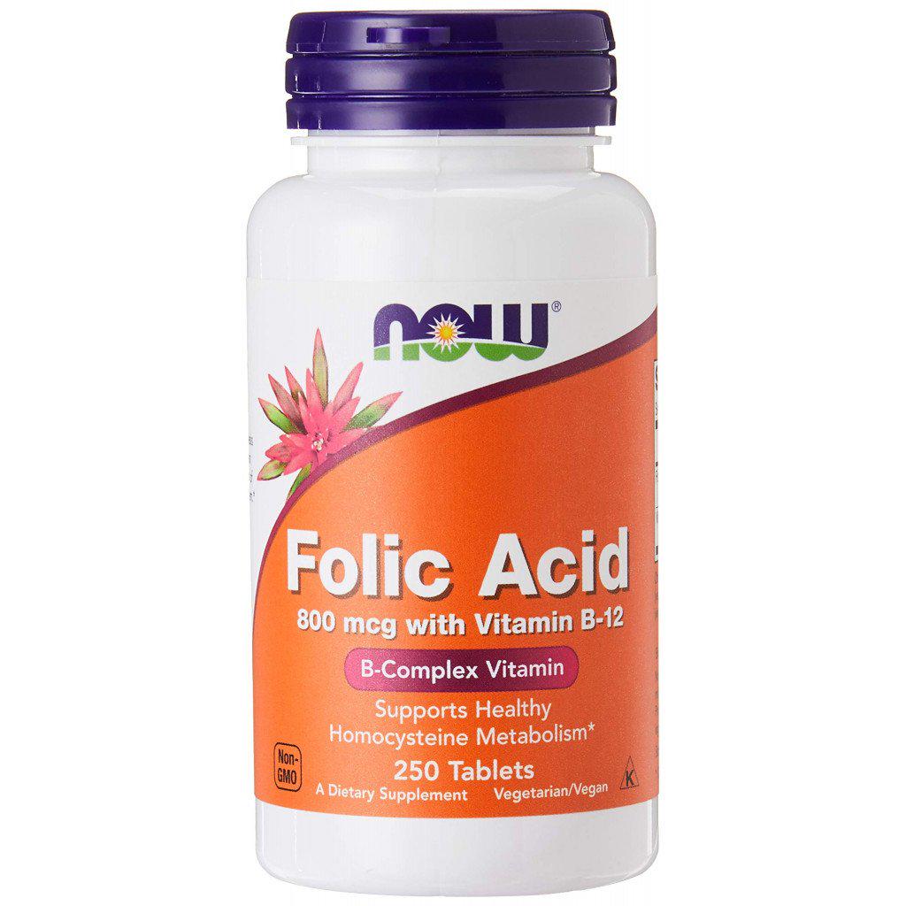 Вітамінний комплекс NOW Folic Acid 800 мг Vitamin B 12 250 таблеток