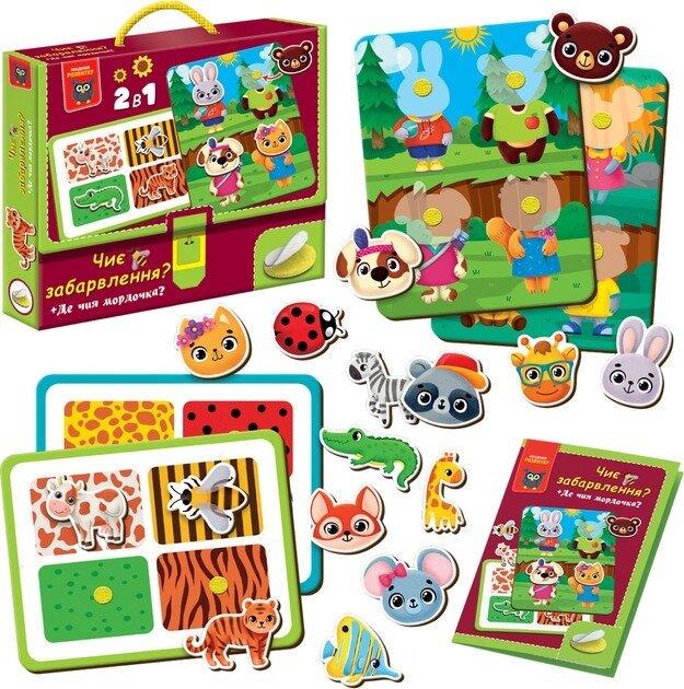Настільна гра розвиваюча з липучками Vladi Toys Чиє забарвлення? Де чия мордочка? (VT1310-06) - фото 3