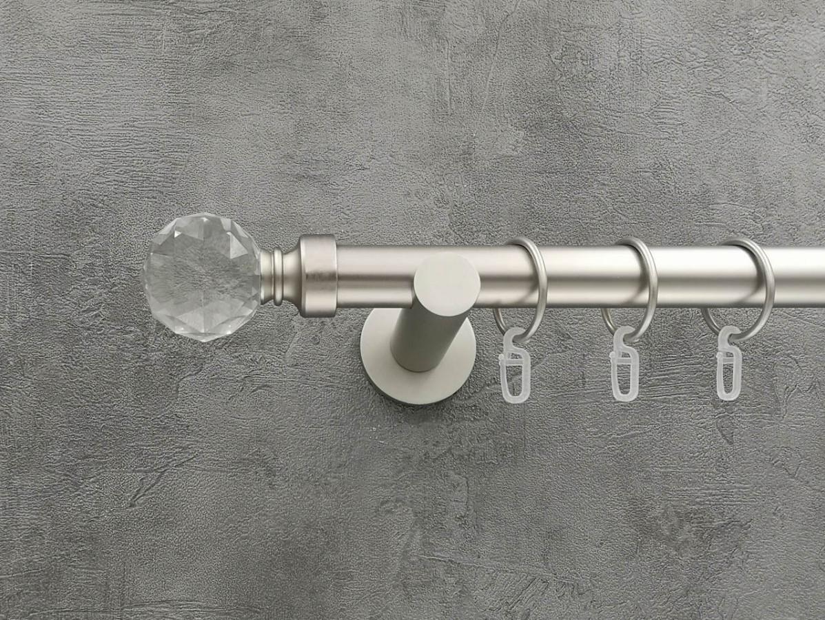 Карниз Quadrum Люмієра гладка штанга одинарний універсальний 25 мм 300 см Сатин (264769051)