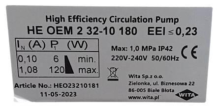 Насос циркуляційний частотний Wita HE OEM 2 100-32 /180 (HEO2321081) - фото 3 Насос циркуляційний частотний Wita HE OEM 2 100-32 /180 (HEO2321081) - фото 3